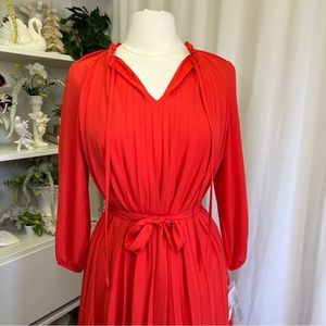 NWT Nanette Nanette Lepore Pleated Tie Waist Maxi Dress in Saffron Sun